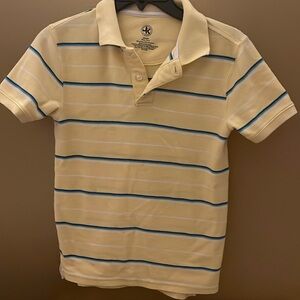 Boys J Khaki Striped Polo Size M